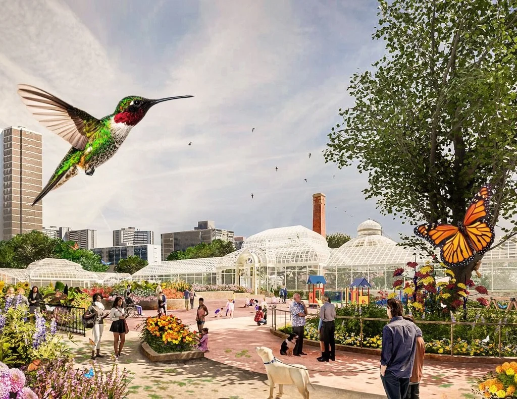 Architectural rendering of the Greenhouse Link Building at Allan Gardens